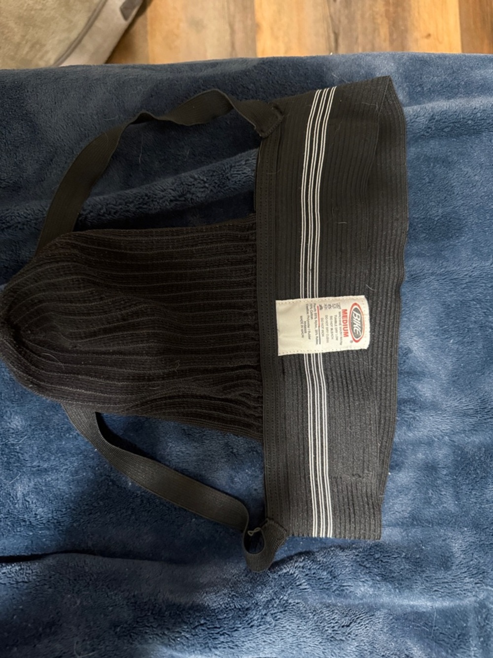 Men's  bike size med Black Ribbed jock with White Stripe Waistband